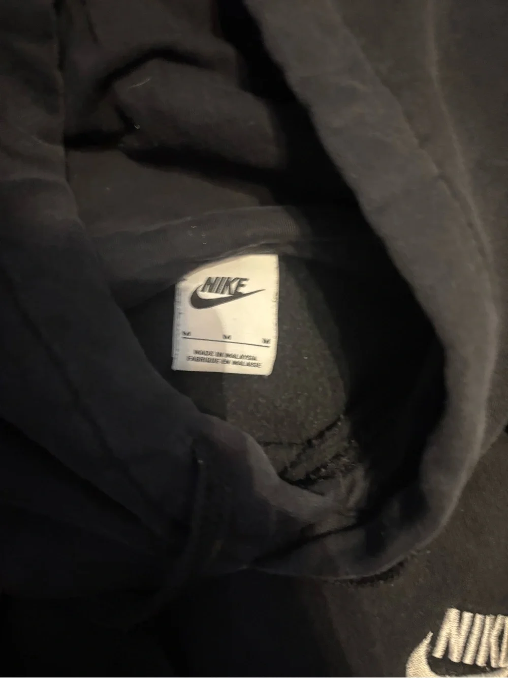 Nike Black Hoodie with White Swoosh Chest Logo
